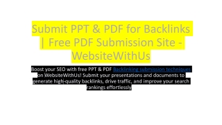 PPT PDF Submission backlinking websites