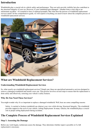 The Complete Process of Windshield Replacement Services Explained