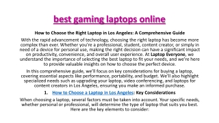 best gaming laptops online