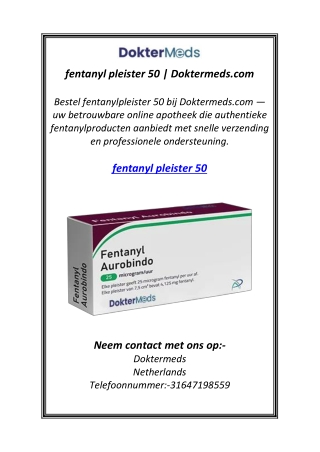 fentanyl pleister 50 | Doktermeds.com