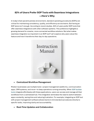 82% of Users Prefer SOP Tools with Seamless Integrations—Here's Why