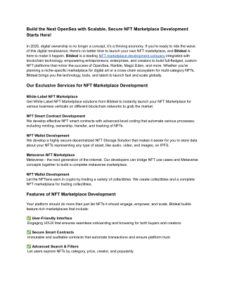 Build the Next OpenSea with Scalable, Secure NFT Marketplace Development Starts Here