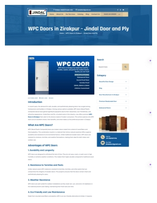 WPC Doors in Zirakpur – Jindal Door and Ply