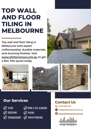 Top Wall and Floor Tiling in Melbourne - www.philtongroup.com.au