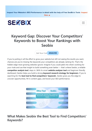Keyword Gap Discover Your Competitors' Keywords to Boost Your Rankings with Seobix