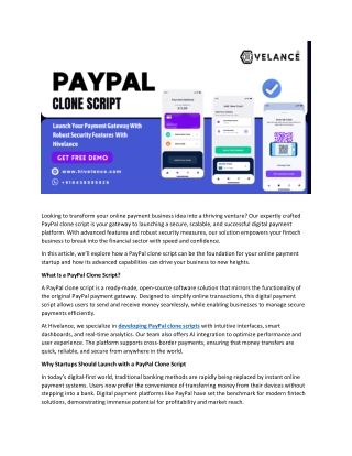 Paypal App Clone : Driving Payment Innovation With Fintech Product Development