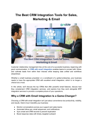 The Best CRM Integration Tools for Sales, Marketing & Email