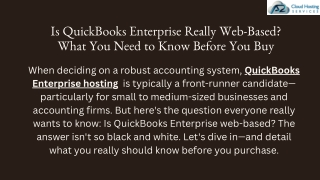Is QuickBooks Enterprise Really Web-Based What You Need to Know Before You Buy ?