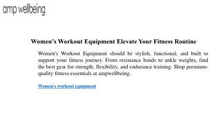 Women’s Workout Equipment Elevate Your Fitness Routine