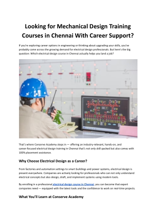 looking for mechanical design training courses