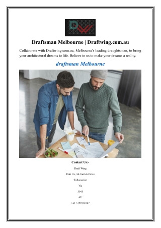 Draftsman Melbourne Draftwing.com.au