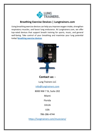 Breathing Exercise Devices | Lungtrainers.com