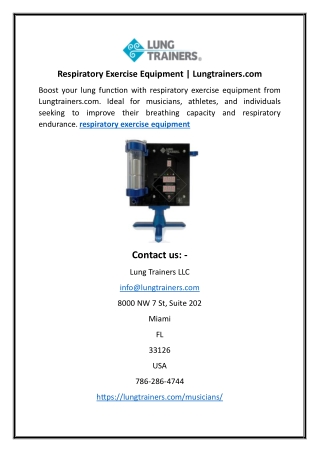 Respiratory Exercise Equipment | Lungtrainers.com
