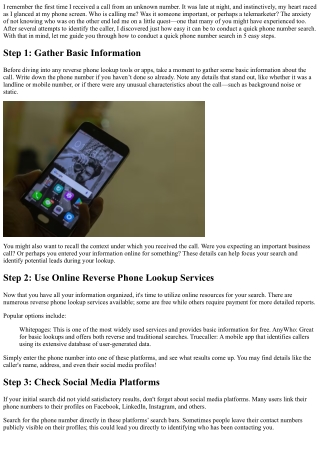 How to Conduct a Quick Phone Number Search in 5 Easy Steps