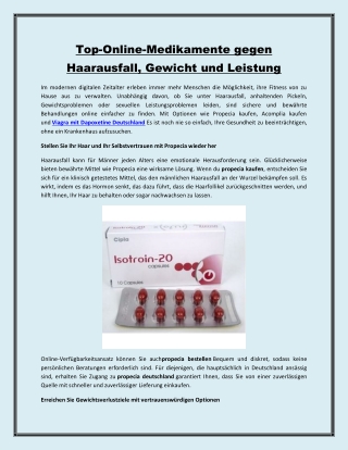 Top-Online-Medikamente gegen Haarausfall, Gewicht und Leistung