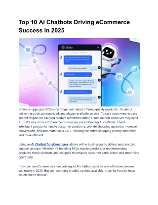top 10 ai chatbots driving ecommerce success