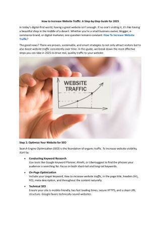 how to increase website traffic a step by step