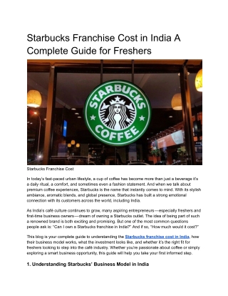 Starbucks Franchise Cost in India A Complete Guide for Freshers (1)