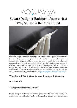 Square Designer Bathroom Accessories_ Why Square is the New Round