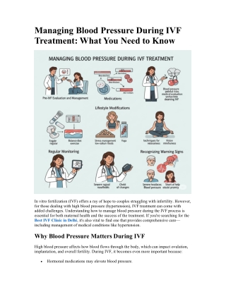 Best IVF Clinic in Delhi: Manage Blood Pressure Effectively