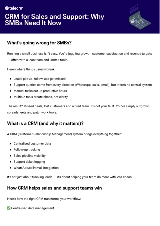 crm for sales and support why smbs need it now