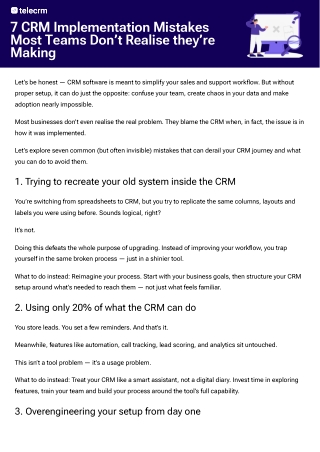 7 crm implementation mistakes most teams