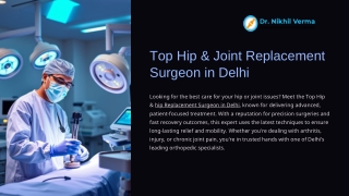 Top Hip & Joint Replacement Surgeon in Delhi