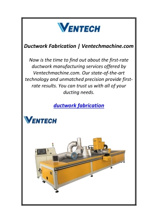 ductwork fabrication ventechmachine com
