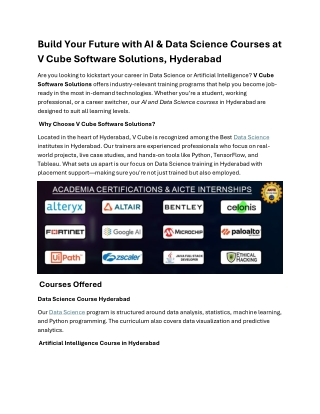 Ai and machine learning courses in Hyderabad
