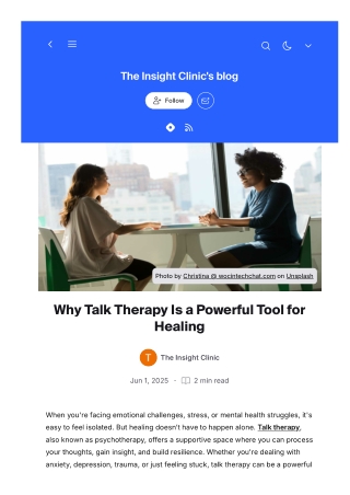 Why Talk Therapy Is a Powerful Tool for Healing