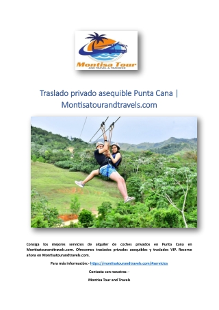 Traslado privado asequible Punta Cana | Montisatourandtravels.com