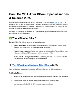 Can I Do MBA After BCom_ Specialisations & Salaries 2025