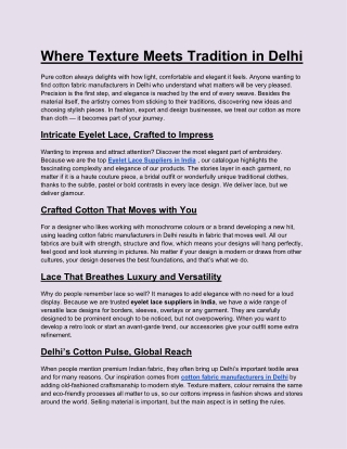 Where Texture Meets Tradition in Delhi