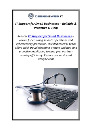 IT Support for Small Businesses – Reliable & Proactive IT Help