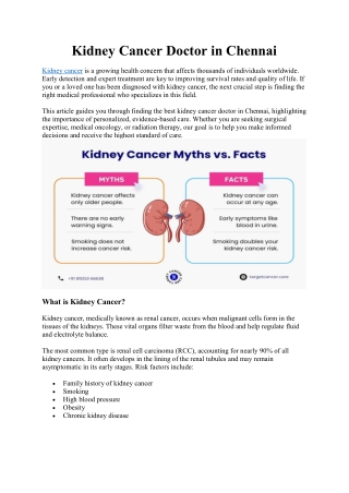 Kidney Cancer Doctor in Chennai