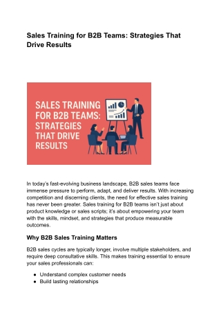 Sales Training for B2B Teams_ Strategies That Drive Results