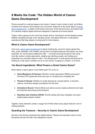 X Marks the Code_ The Hidden World of Casino Game Development