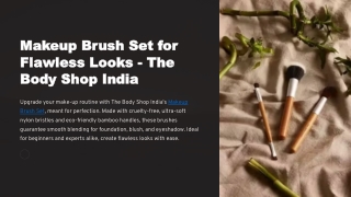 Makeup Brush Set for Flawless Looks  The Body Shop India
