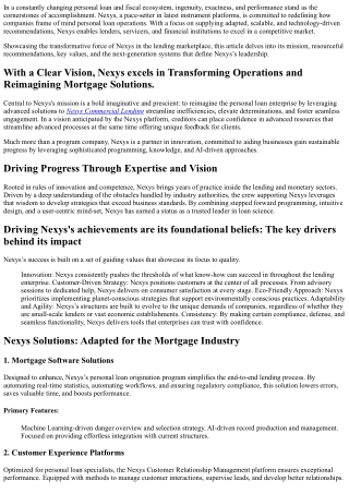 Meet Nexys:    Reshaping the Mortgage Industry with    Purpose-Built Innovation