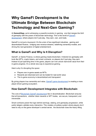 GameFi Development Company