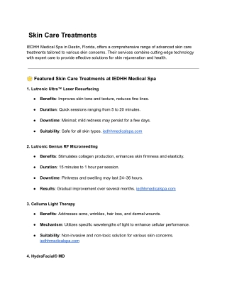 Skin Care Treatments