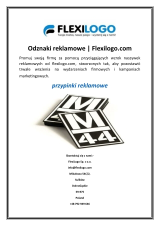 Odznaki reklamowe  Flexilogo