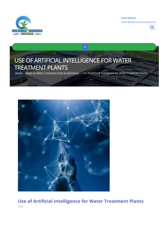 SMART WATER TREATMENT PLANT WITH ARTIFICIAL INTELLIGENCE