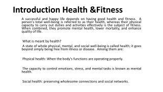 introduction health fitness