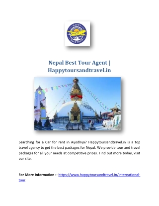 Nepal Best Tour Agent | Happytoursandtravel.in
