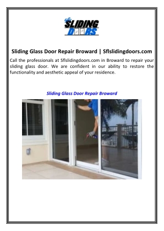 Sliding Glass Door Repair Broward  Sflslidingdoors.com