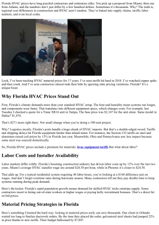 florida hvac prices have long puzzled contractors