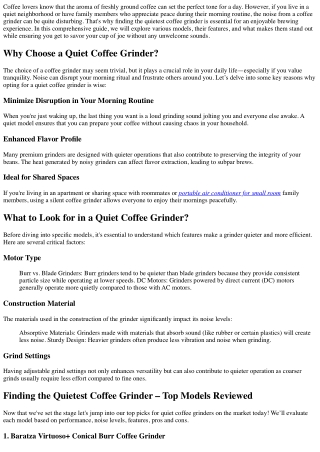Finding the Quietest Coffee Grinder – Top Models Reviewed