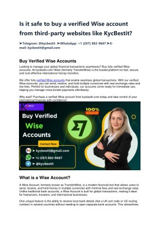 How to reach/get Verified Wise Accounts in 2026