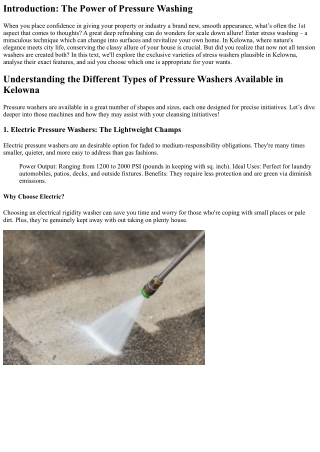 introduction the power of pressure washing